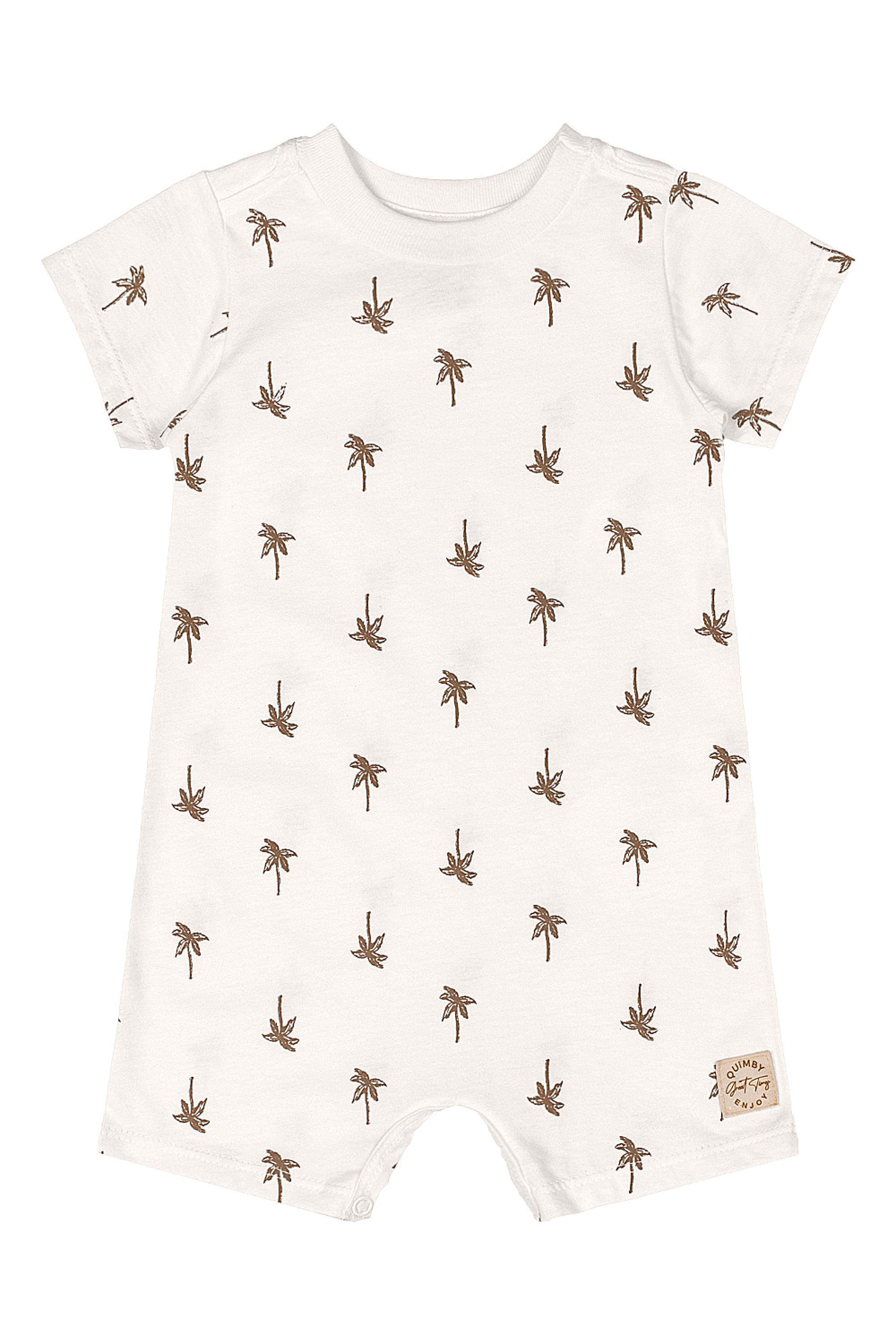 Macaquinho Bebê Menino em Algodão Estampado (Off White) Quimby - Imagem 2